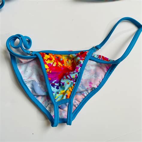 crotchless bikini on beach|Surprise Paint Splash THONG Crotchless Bikini